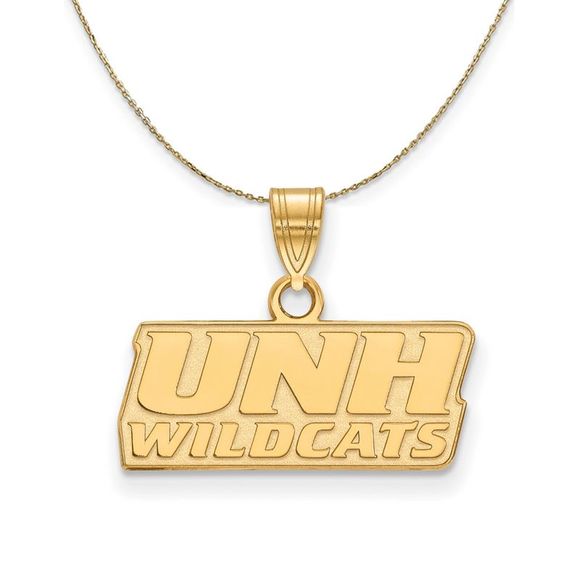 14k Yellow Gold U. of New Hampshire Small Necklace - 16 Inch